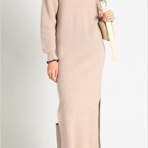 Brunello Cucinelli Soft Beige Long Sleeve Dress